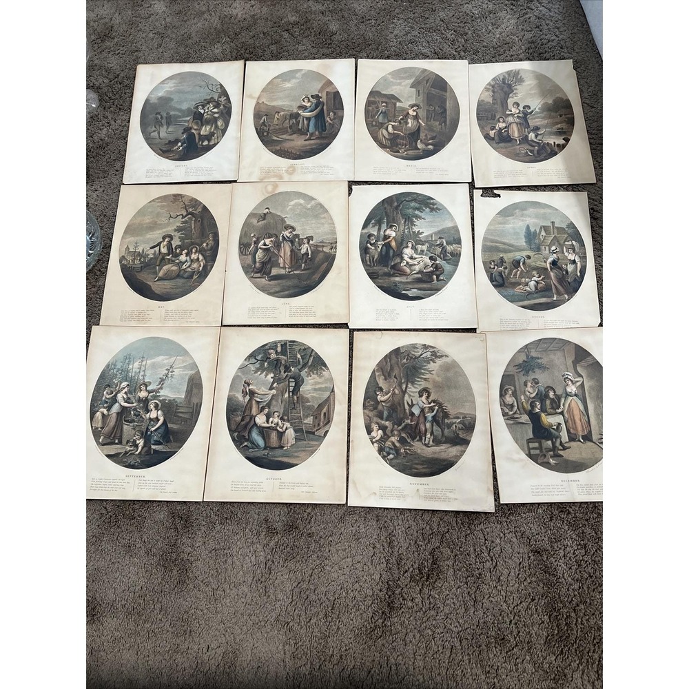 A Full 12 1790 Etching/Engraving by Francesco Bartolozzi after W. Hamilton Print